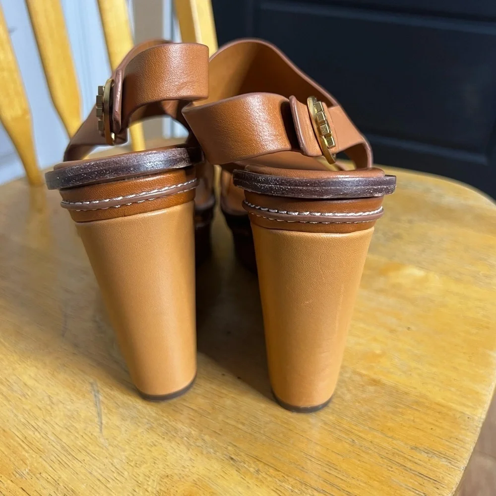 Tory Burch Selby Two Toned Wedge Sandals 9.5